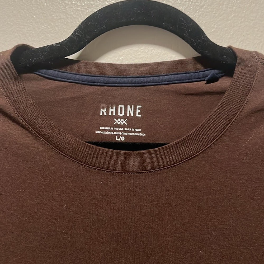 RHONE Origin Short Sleeve Tee, Classic Fit, Brown, Size L - Picture 7 of 12